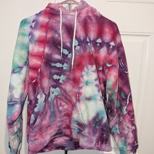 Hanes Tie-Dye Hoodie in Pink, Purple & Aqua
